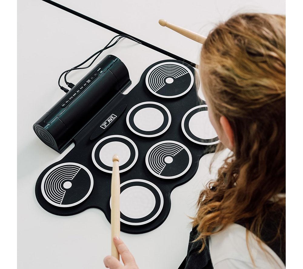 3RD AVENUE Roll Up Portable Electronic Drum Kit - Black image number 6 of 6
