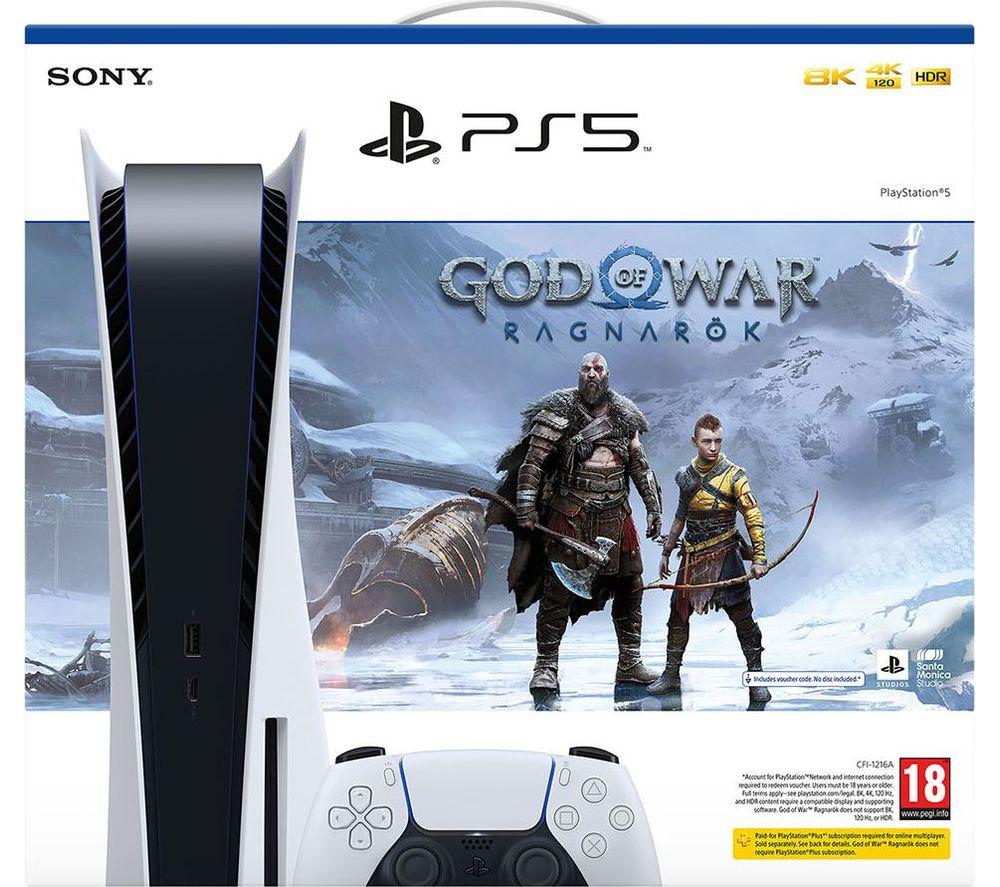 SONY PlayStation 5 & God of War Ragnarök Bundle, Black,White