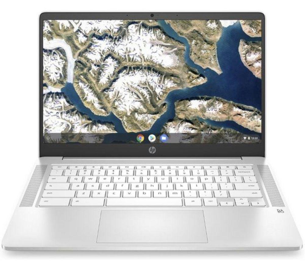 HP 14a-na0509sa 14 Refurbished Chromebook - Intel Pentium Silver, 64 GB eMMC, White (Excellent Co