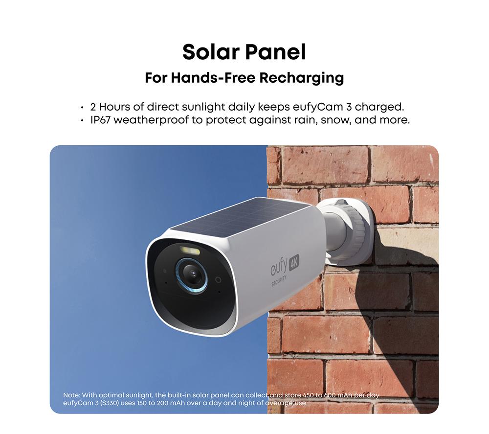 EUFY S330 eufyCam 3 4K Ultra HD WiFi Security Camera Kit - 16 GB, 2 Cameras image number 5 of 7