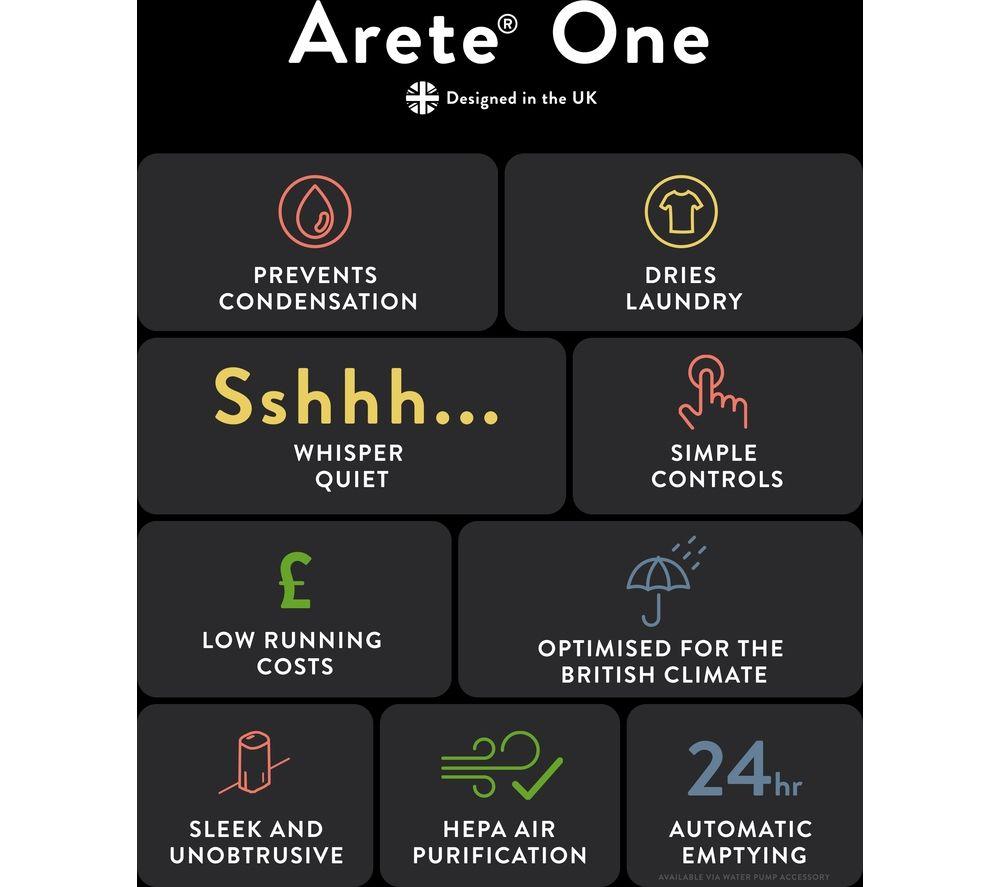MEACO MeacoDry Arete One 25L Dehumidifier & Air Purifier - White & Black image number 5 of 8