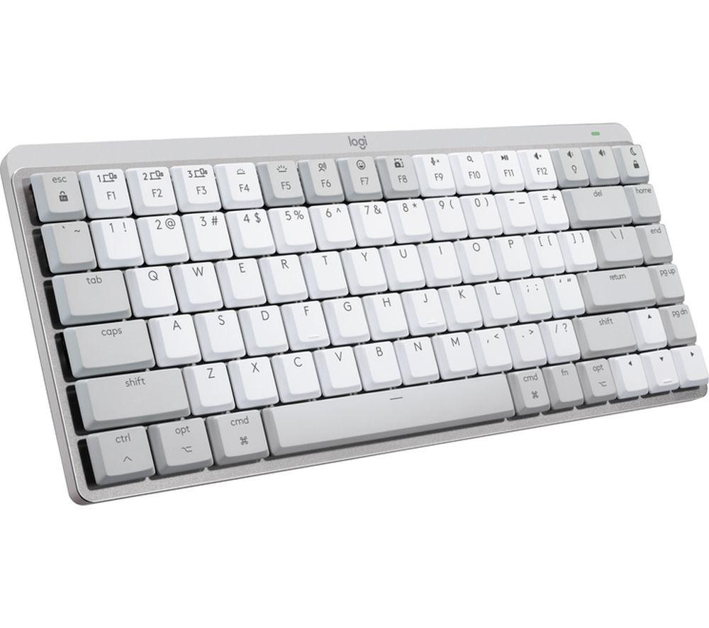 LOGITECH MX Mechanical Mini for Mac Tactile Quiet Wireless Keyboard - Pale Grey, Black,Silver/Grey