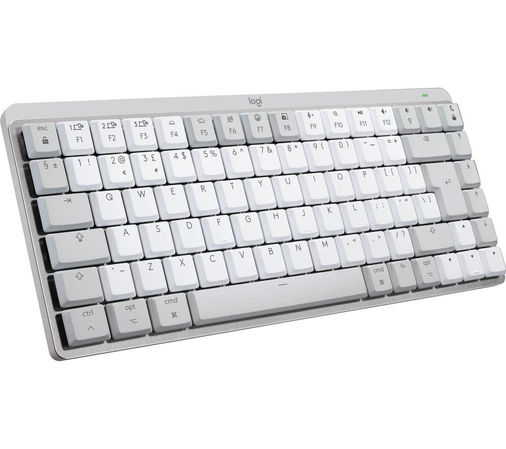 LOGITECH MX Mechanical Mini for Mac Tactile Quiet Wireless Keyboard - Pale Grey, Black,Silver/Grey