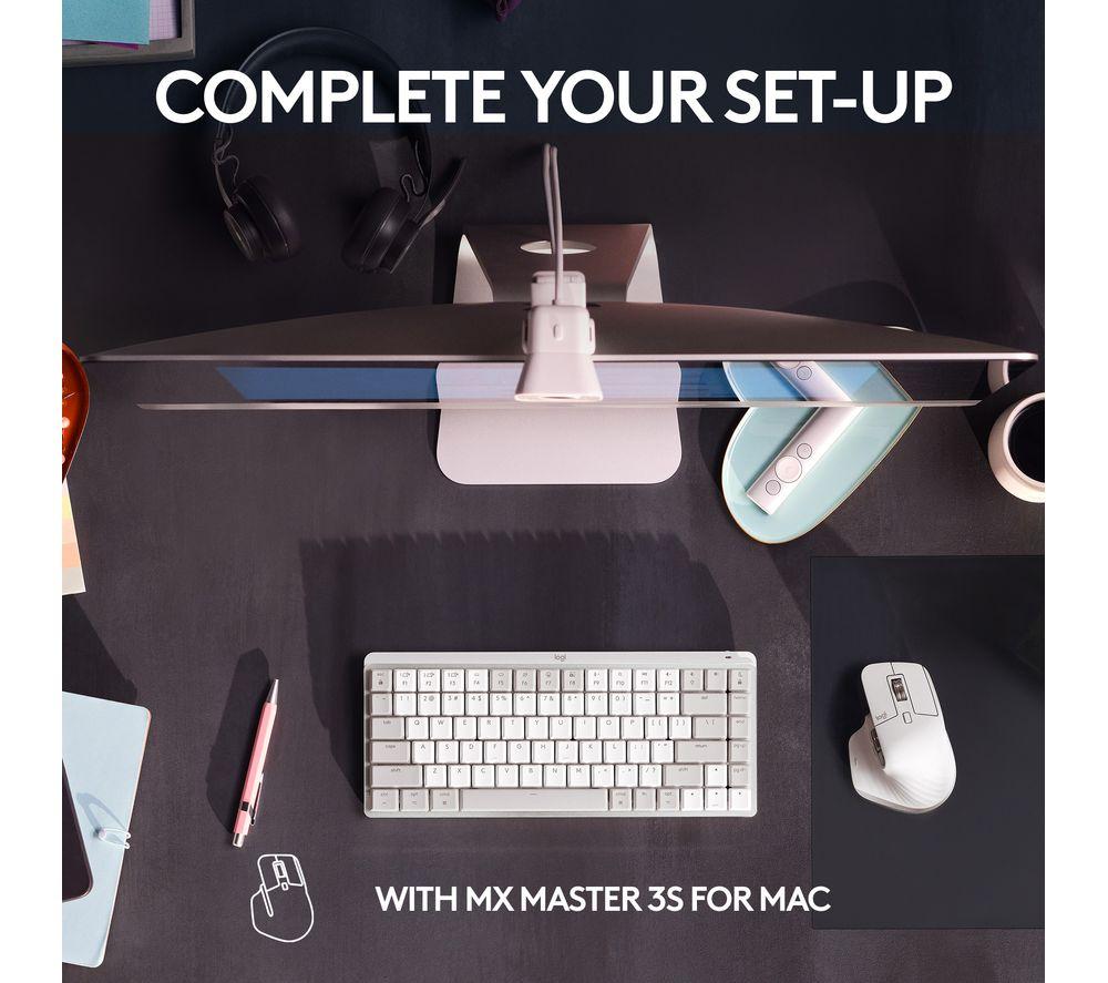 LOGITECH MX Mechanical Mini for Mac Tactile Quiet Wireless Keyboard - Pale Grey image number 10 of 12