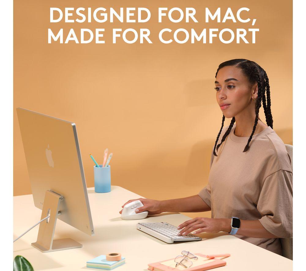 LOGITECH Lift Vertical For Mac Wireless Optical Ergonomic Mouse - Space Grey image number 2 of 10