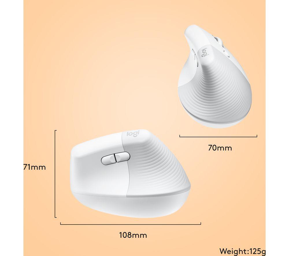 LOGITECH Lift Vertical For Mac Wireless Optical Ergonomic Mouse - Space Grey image number 9 of 10