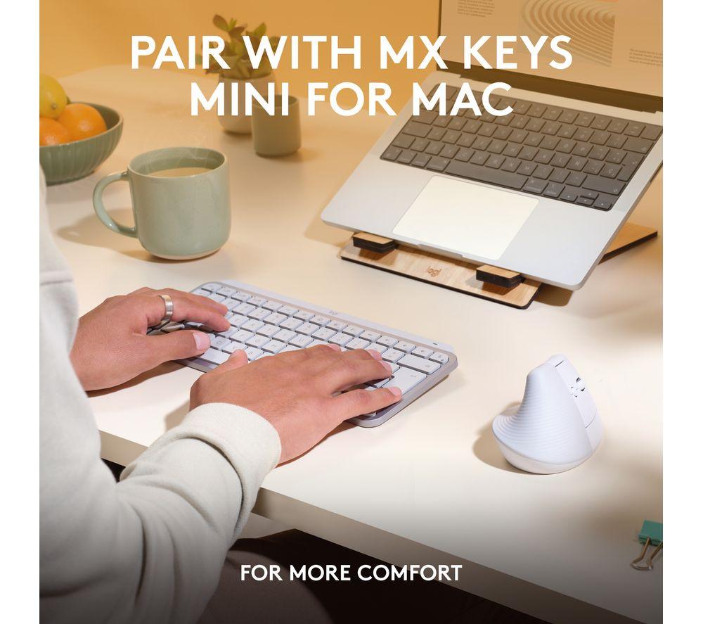 LOGITECH Lift Vertical For Mac Wireless Optical Ergonomic Mouse - Space Grey image number 10 of 10