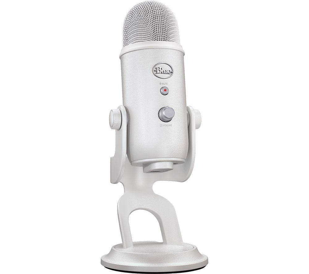 Logitech G Blue Yeti Premium USB Gaming Microphone for Streaming, Blue VO!CE Software, PC, Podcast, Studio, Computer Mic, Exclusive Streamlabs Themes, Special Edition Finish - White