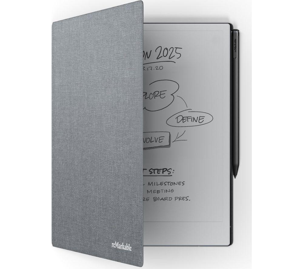 REMARKABLE Polymer Weave Book Folio Case - Grey image number 2 of 2