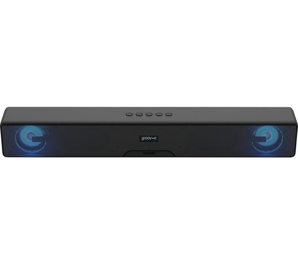 GROOV-E GV-SB01-BK 2.0 Portable Bluetooth Sound Bar - Black, Black