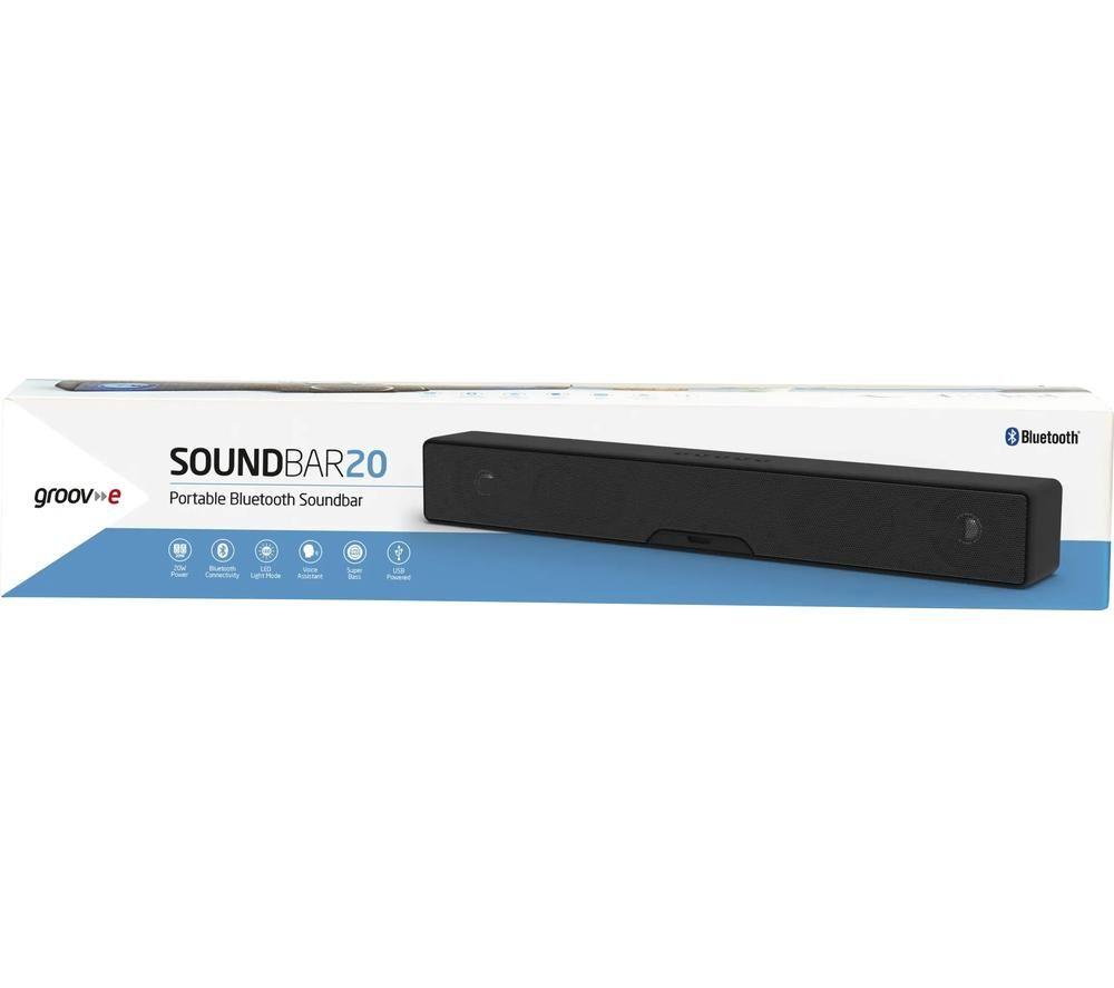 GROOV-E GV-SB01-BK 2.0 Portable Bluetooth Sound Bar - Black image number 8 of 8
