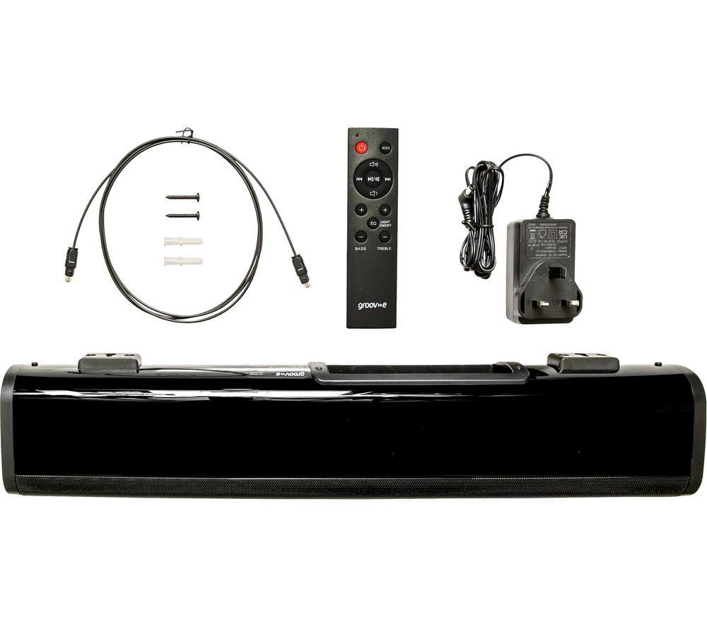GROOV-E GV-SB03-BK 2.0 Portable Bluetooth Sound Bar - Black image number 2 of 3
