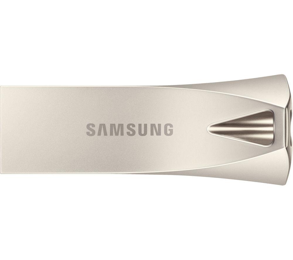 SAMSUNG Bar Plus USB 3.1 Memory Stick - 64 GB, Champagne Silver, Silver/Grey
