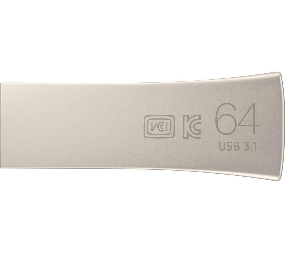 SAMSUNG Bar Plus USB 3.1 Memory Stick - 64 GB, Champagne Silver image number 3 of 13