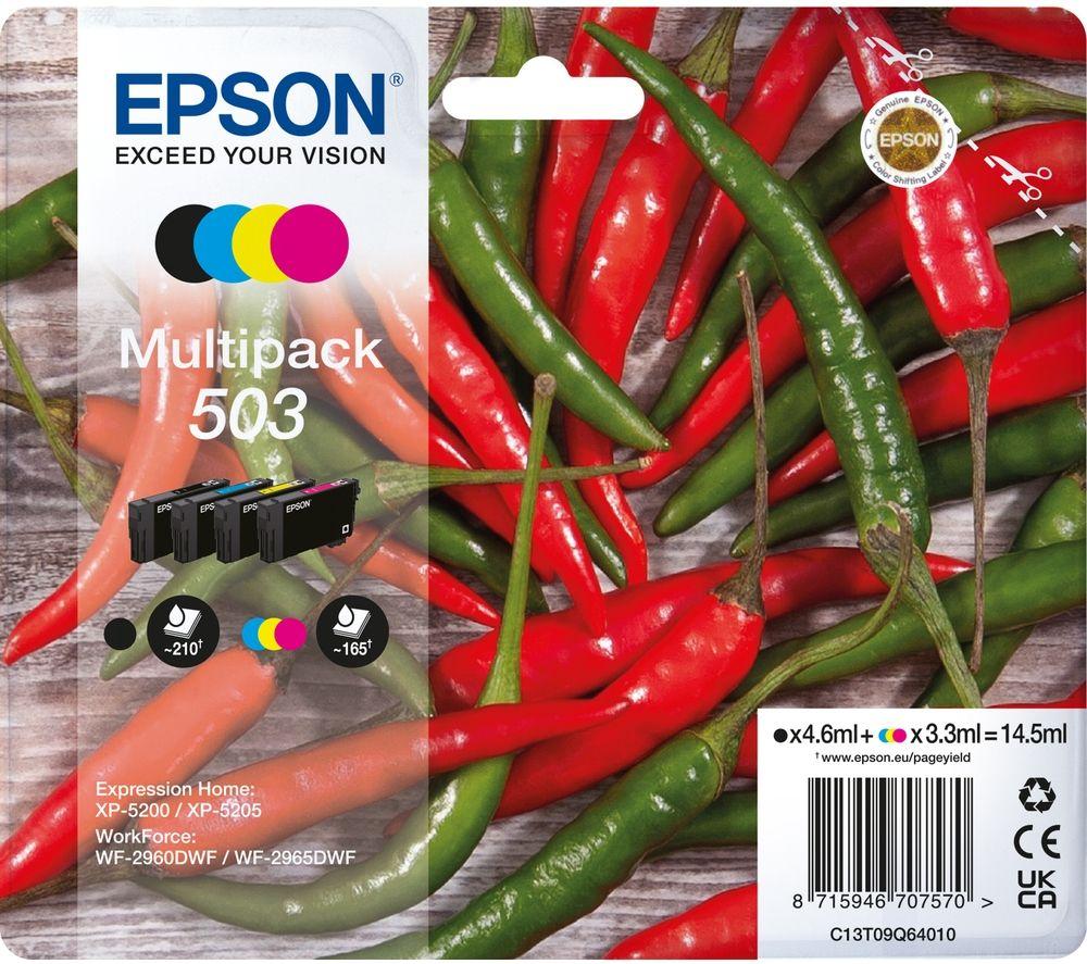 EPSON 503 Chilli Cyan, Magenta, Yellow & Black Ink Cartridges - Multipack, Black,Yellow,Cyan,Magenta