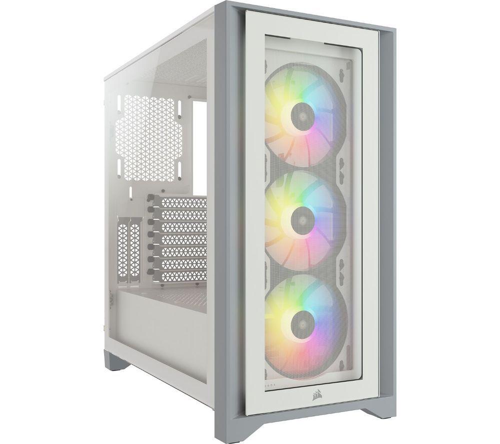 Buy CORSAIR iCUE 4000X RGB ATX MidTower PC Case White Currys