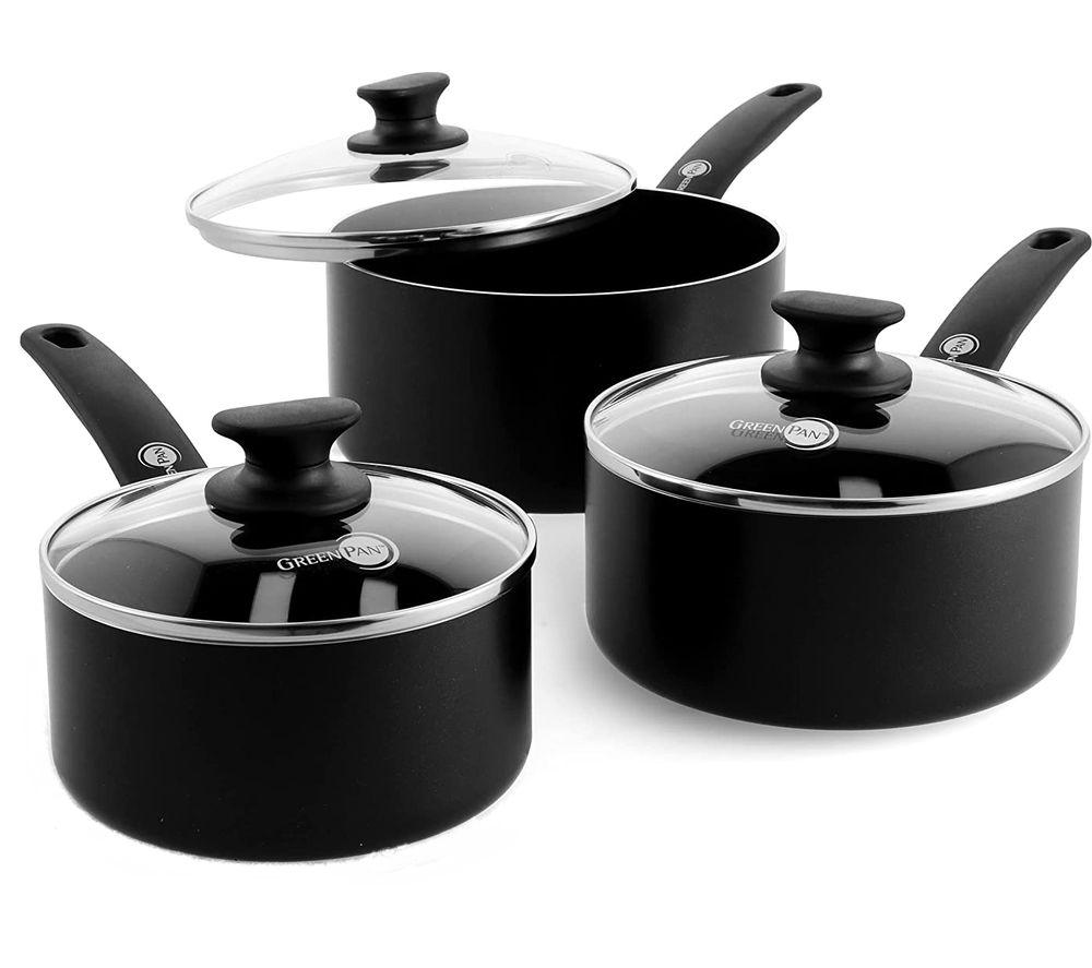 GREENPAN Cambridge CC000587-001 6-piece Non-stick Saucepan Set - Black