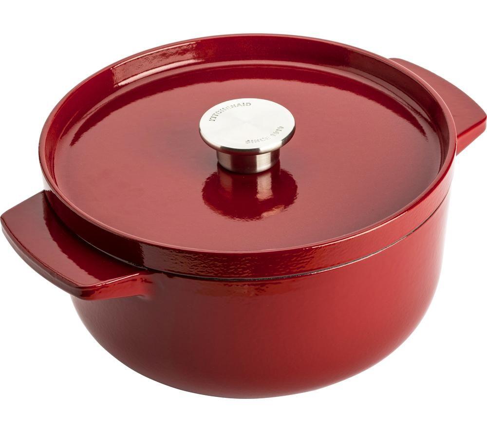 KITCHENAID Cast Iron CC006057-001 22 cm Casserole Dish - Empire Red