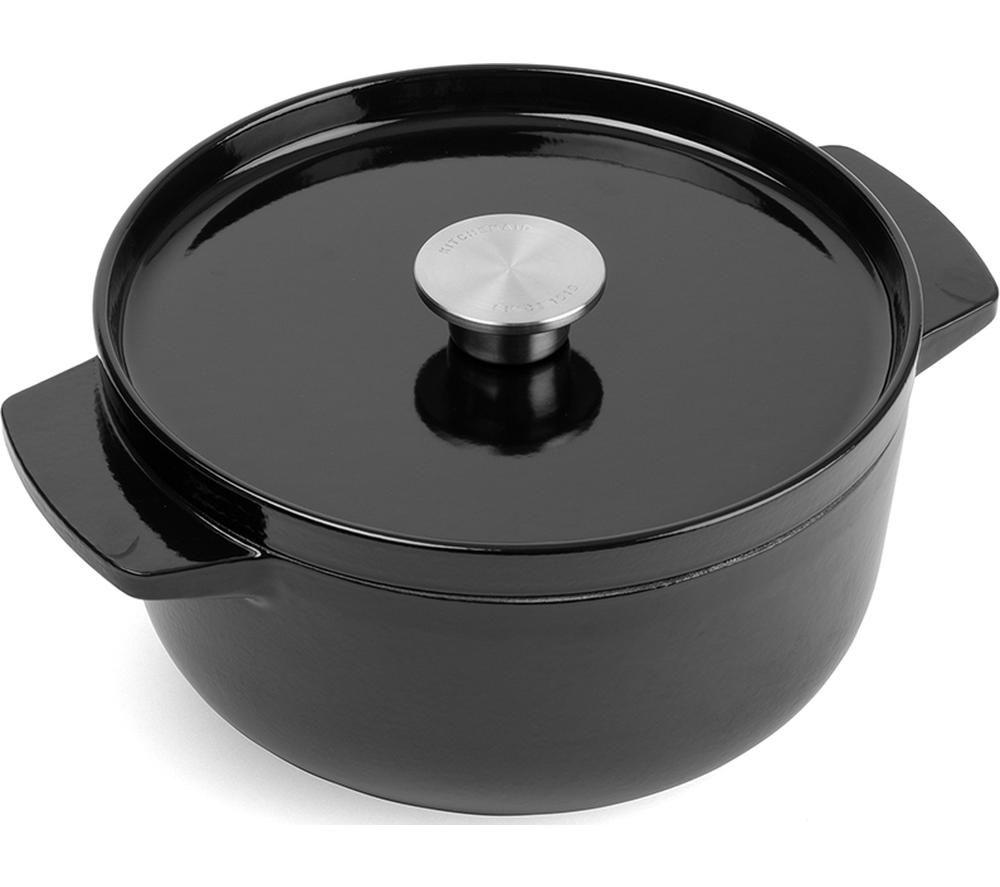 KITCHENAID Cast Iron 22 cm Casserole Dish - Onyx Black