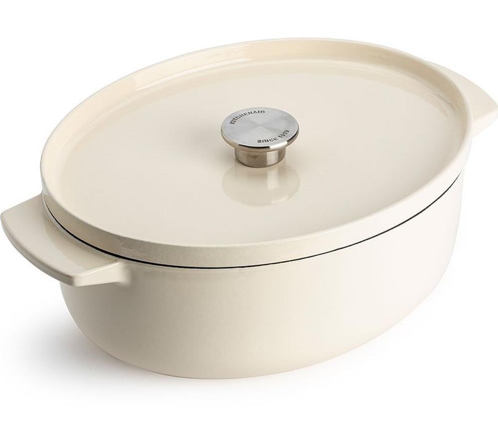 KITCHENAID Cast Iron CC006062-001 30 cm Oval Casserole Dish - Almond Cream