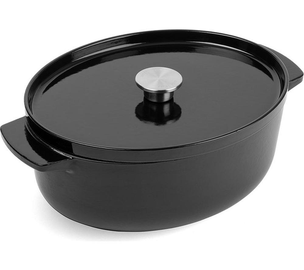 KITCHENAID Cast Iron 30 cm Oval Casserole Dish - Onyx Black