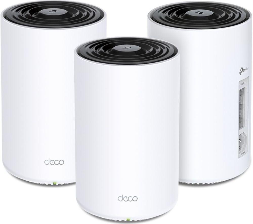 TP-Link Deco PX50 AX3000 + G1500 Whole Home Powerline Mesh Wi-Fi 6 System, Dual-Band, Gigabit Ports, AI-Driven Mesh, cover up to 6,500 ft2, Connect up to 150 devices,1.0 GHz CPU, HomeShield, Pack of 3