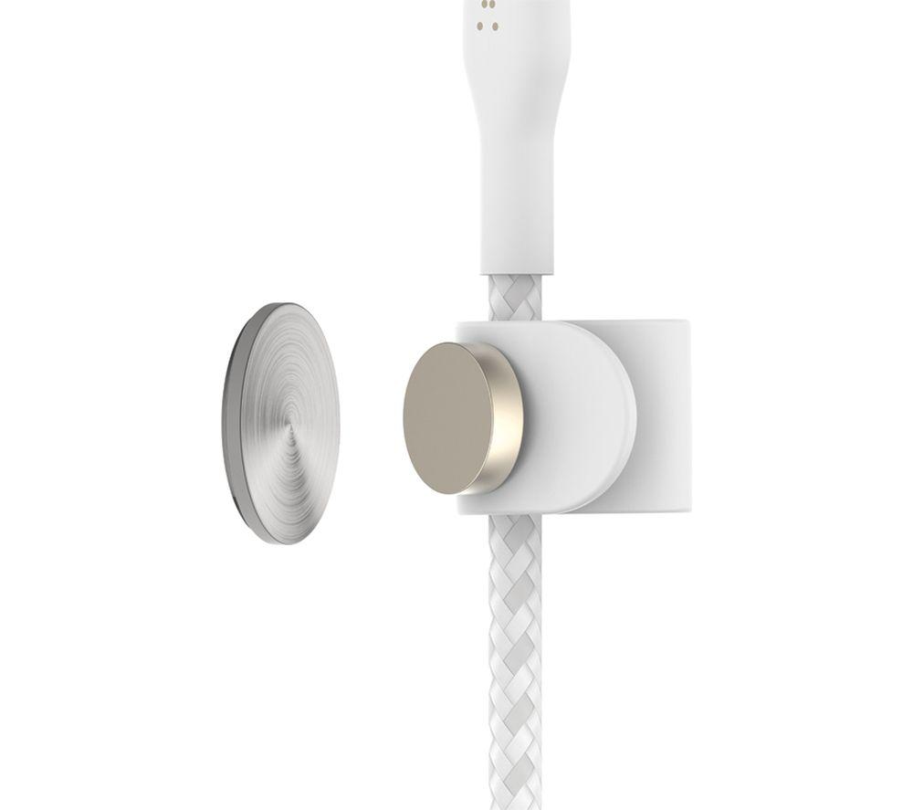 BELKIN Braided Lightning to USB-A Cable w/ magnetic cable strap - 1 m, White image number 5 of 5