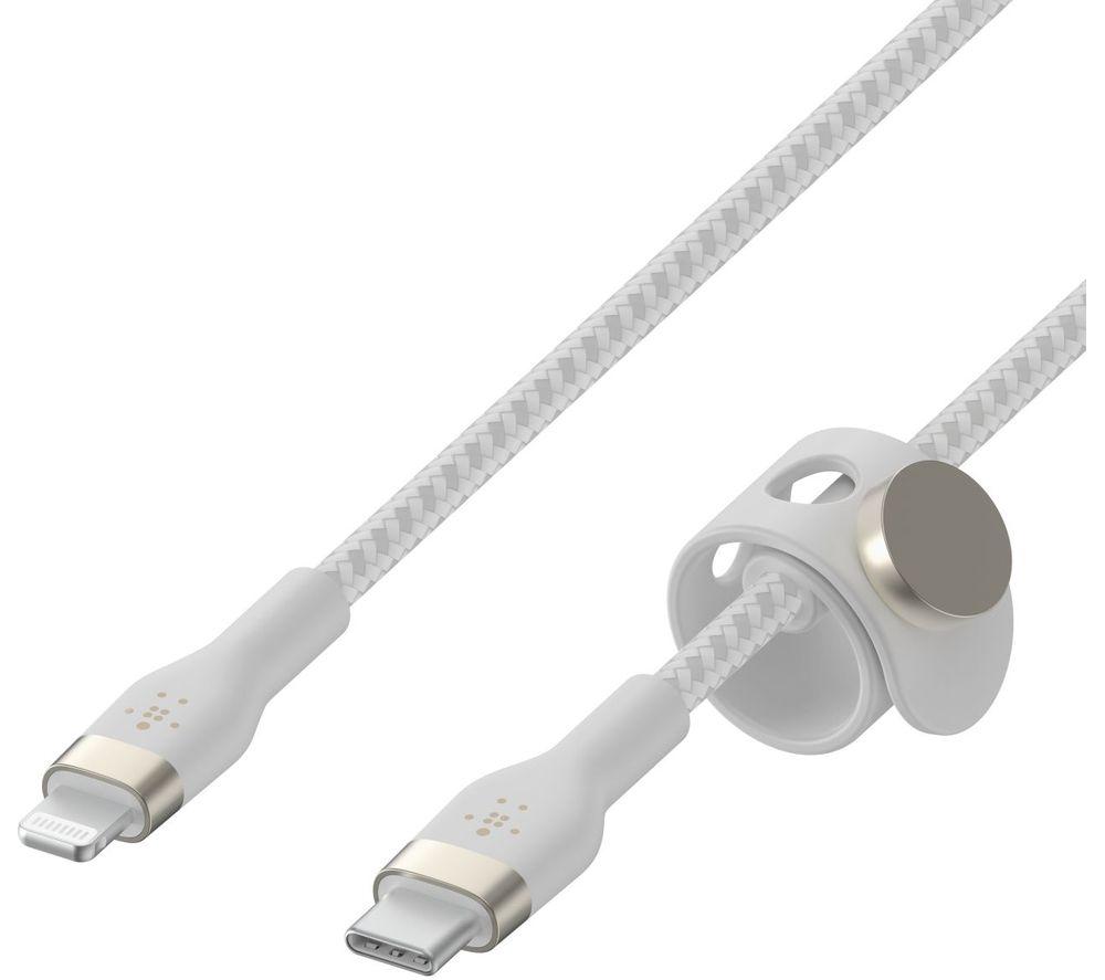 BELKIN Braided Lightning to USB Type-C Cable - 1 m, White, White