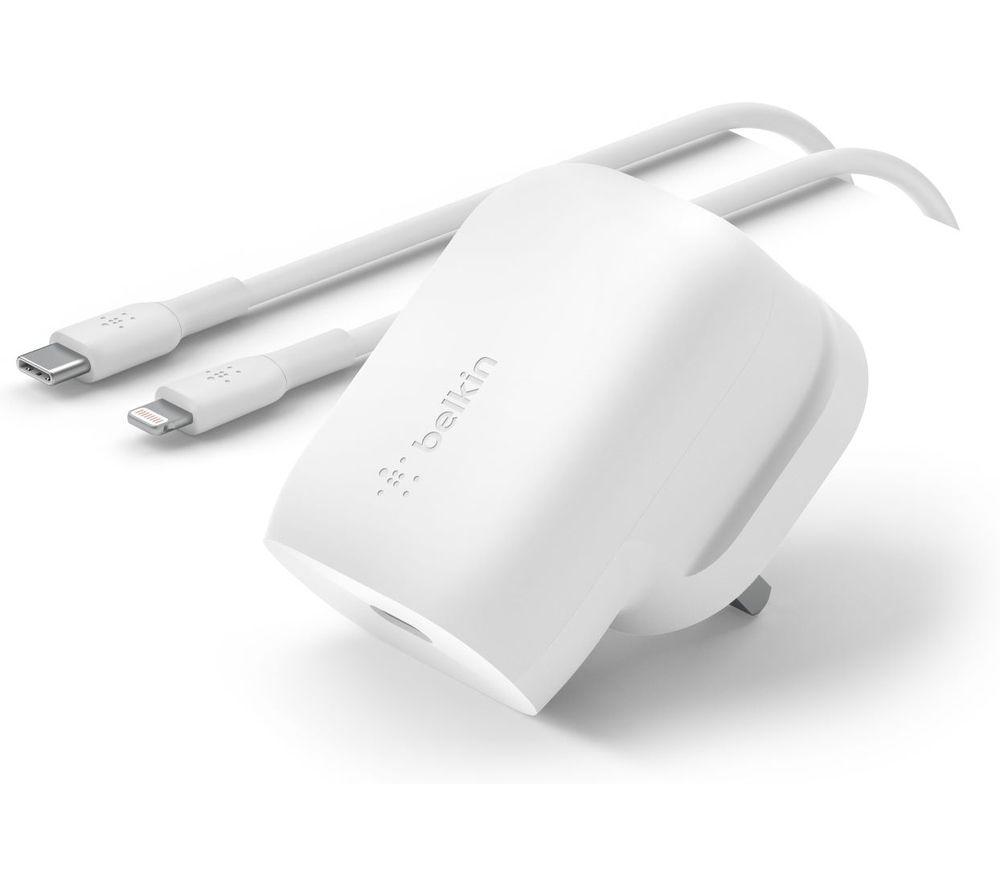 Belkin 30W USB C Wall Charger with USB-C to Lightning Cable, PPS, PowerDelivery, USB-IF Certified PD 3.0 Fast Charging for iPhone 14/14 Plus, Pro, Pro Max, and More