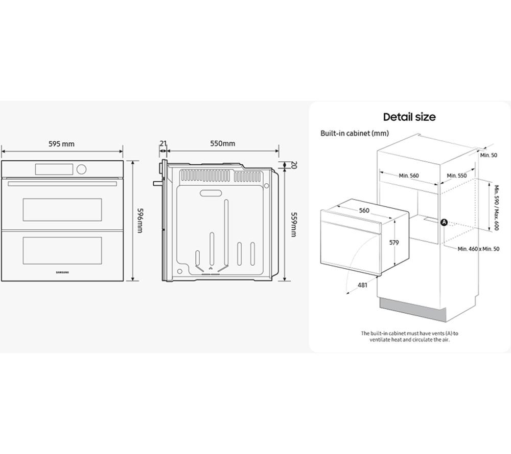 SAMSUNG Bespoke Series 6 Dual Cook Flex NV7B6785JAK/U4 Electric Steam Smart Oven - Clean Black image number 12 of 12