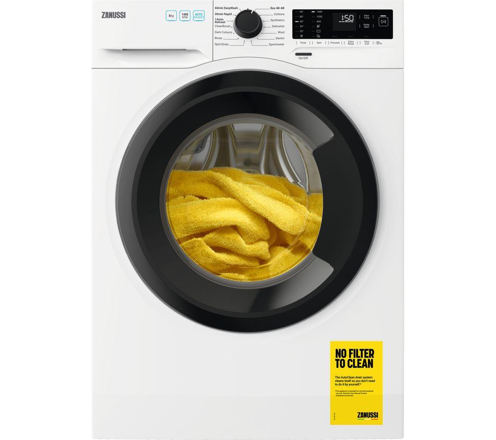 ZANUSSI AutoAdjust ZWF842D1DG 8 kg 1400 rpm Washing Machine - White