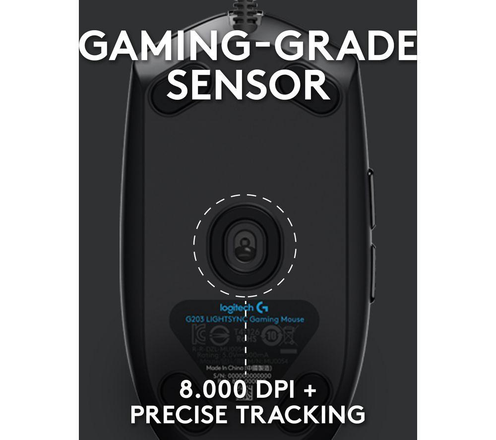 LOGITECH G203 Lightsync Optical Gaming Mouse & G440 Gaming Surface Bundle - Black image number 4 of 8