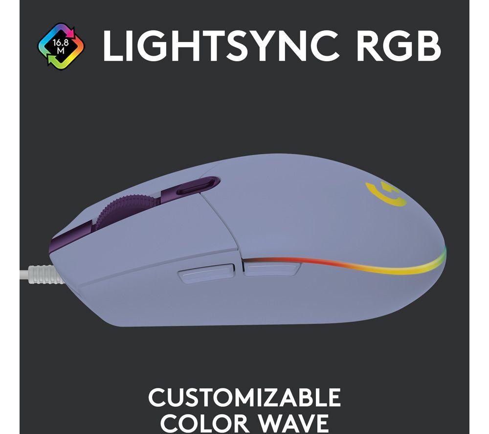 LOGITECH G203 Lightsync Optical Gaming Mouse & G440 Gaming Surface Bundle - Lilac image number 3 of 9