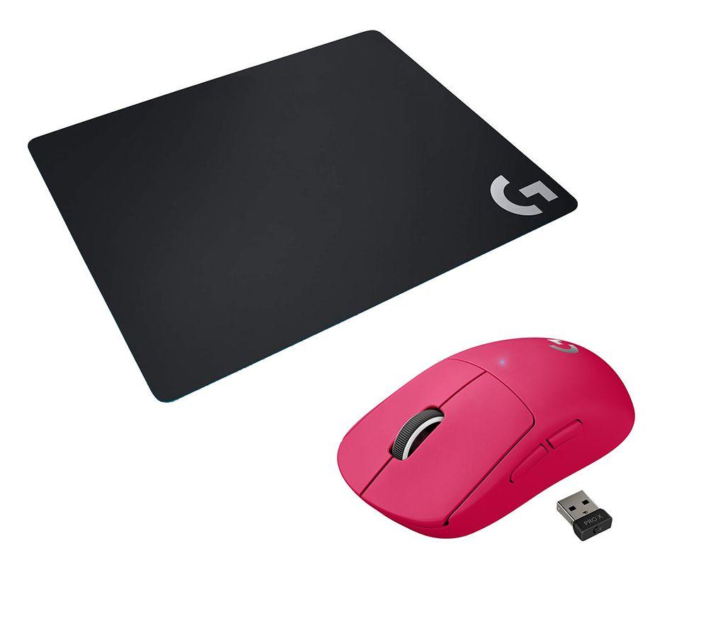 LOGITECH G PRO X Superlight Wireless Optical Gaming Mouse & G440 Gaming  Surface Bundle - Red