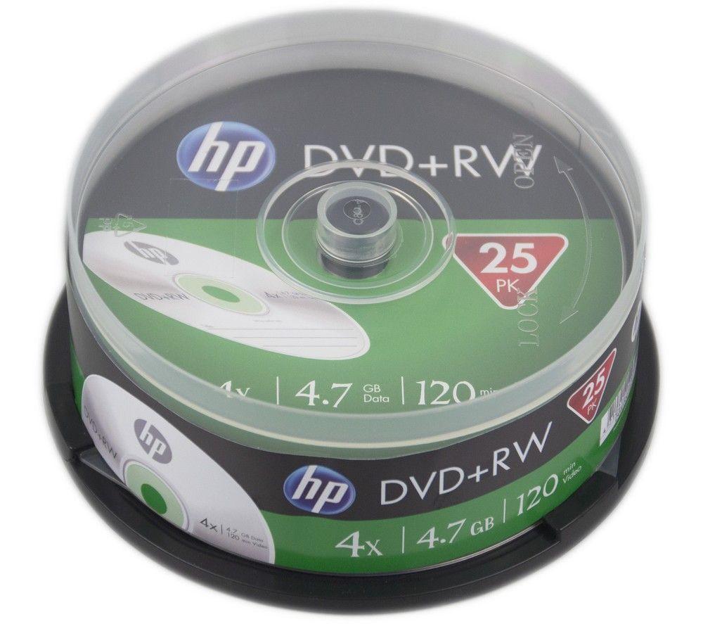 HP 4x Speed DVD+RW Blank DVDs - Pack of 25
