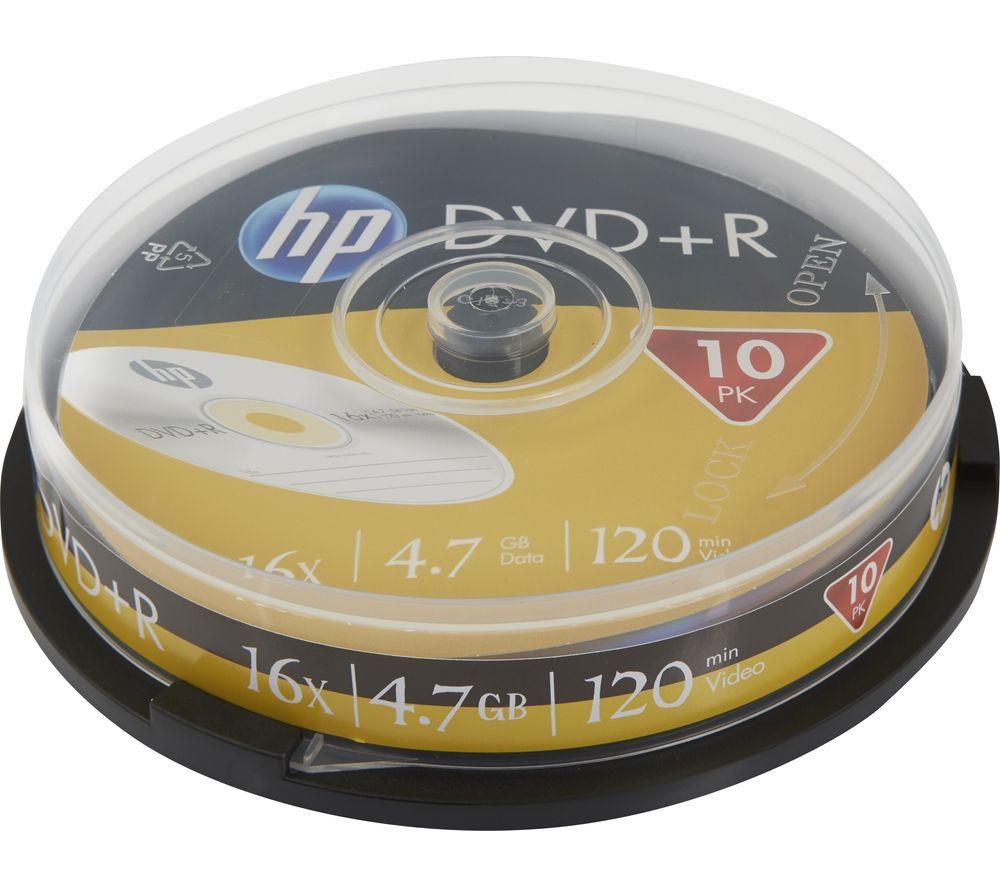 HP 16x Speed DVD-R Blank DVDs - Pack of 10