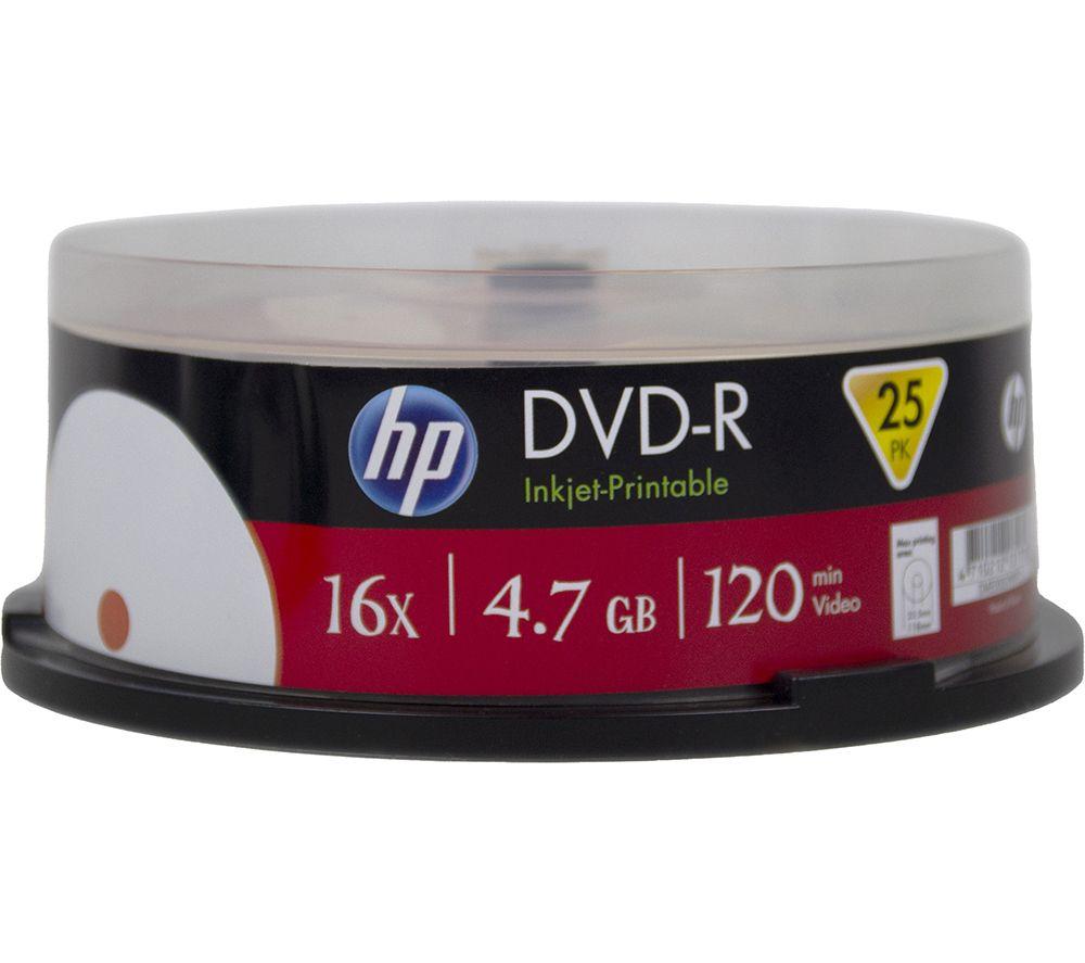 HP 16x Speed DVD-R Blank DVDs - Pack of 25 image number 2 of 3