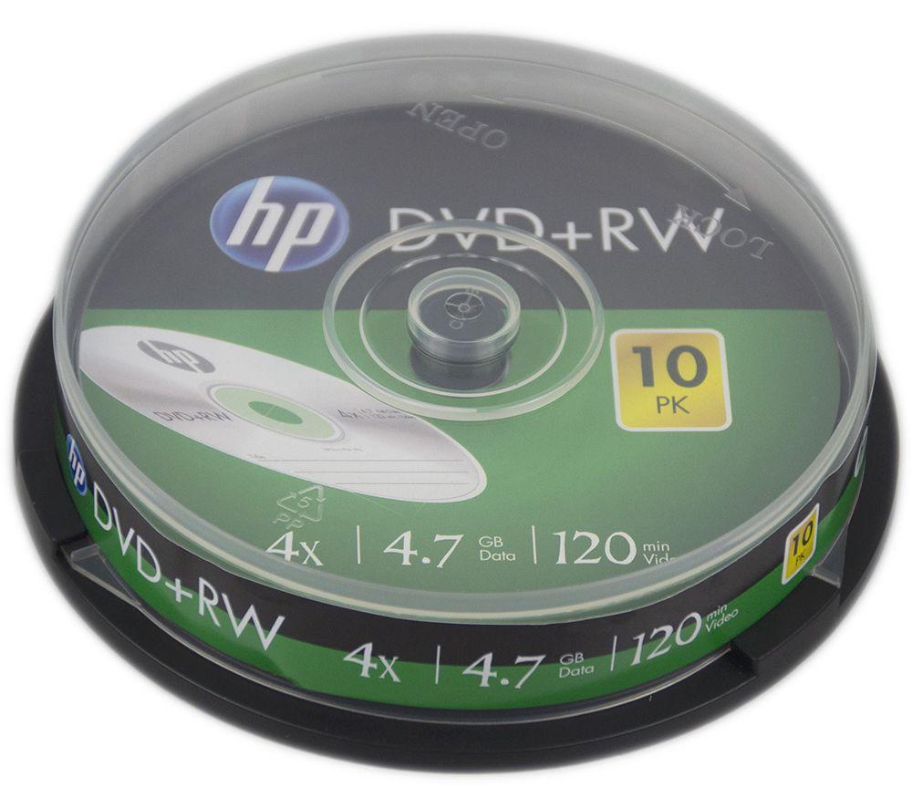 HP 4x Speed DVD+RW Blank DVDs - Pack of 10