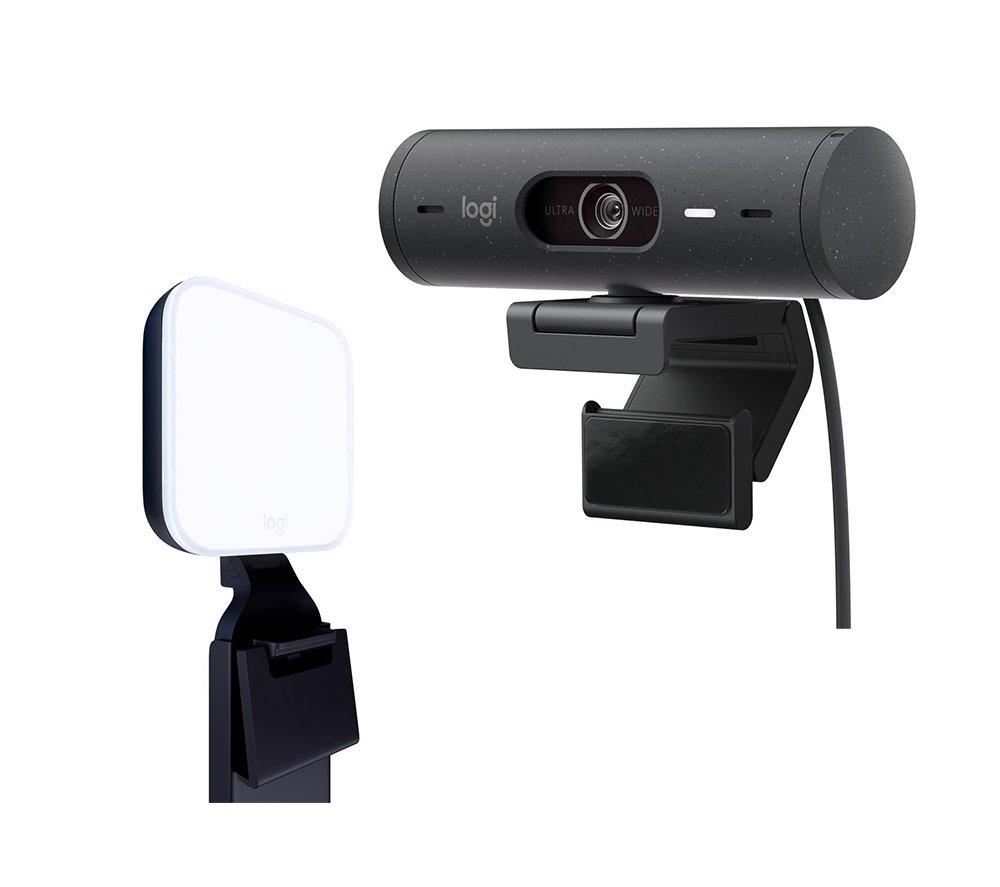  Logitech Brio 500 Full HD Webcam with Auto Light  Correction,Show Mode, Dual Noise Reduction Mics, Webcam Privacy Cover,  Works with Microsoft Teams, Google Meet, Zoom, USB-C Cable - Rose :  Electronics