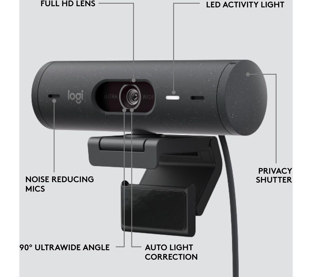 LOGITECH Brio 500 Full HD Webcam & Litra Glow Streaming Light Bundle image number 4 of 10