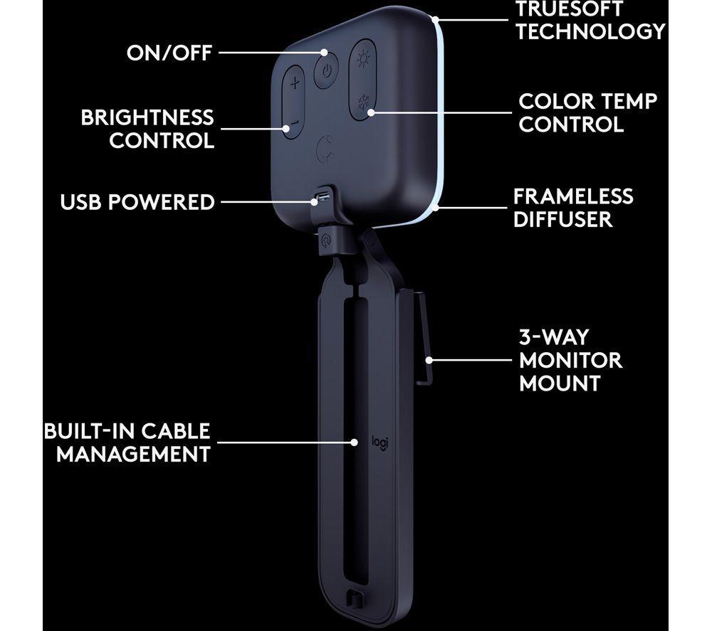 LOGITECH Brio 500 Full HD Webcam & Litra Glow Streaming Light Bundle image number 7 of 10