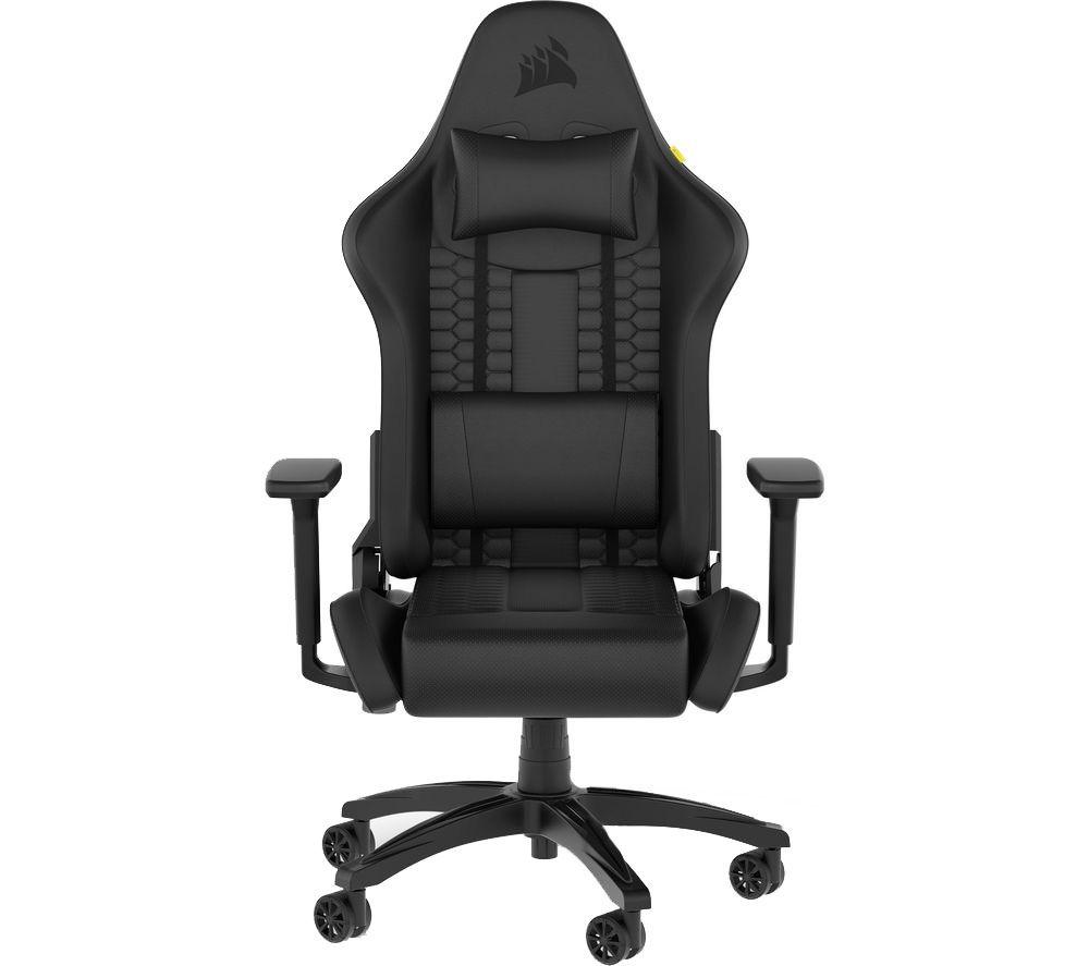 CORSAIR TC100 RELAXED Gaming Chair - Faux Leather, Black, Black