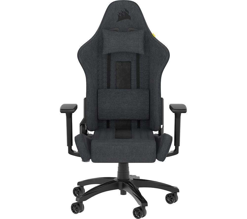 CORSAIR TC100 RELAXED Gaming Chair - Grey & Black, Black,Silver/Grey
