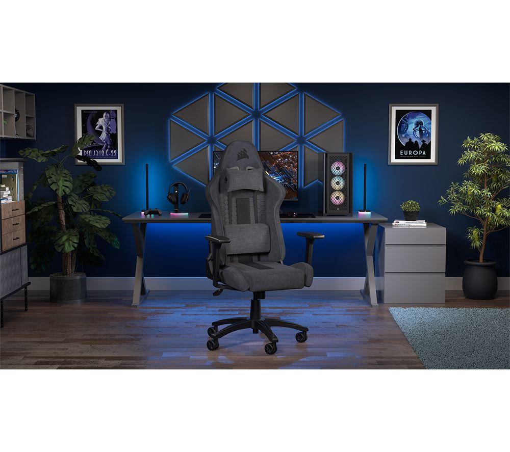 CORSAIR TC100 RELAXED Gaming Chair - Grey & Black image number 9 of 15