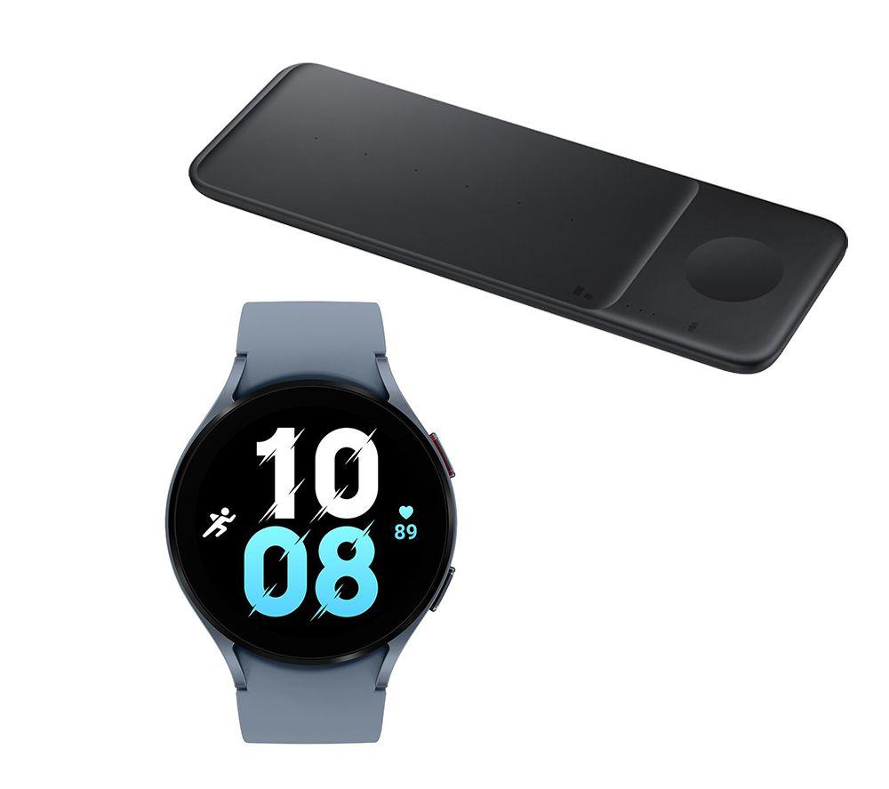 Buy SAMSUNG Galaxy Watch5 4G & Qi Wireless Trio Charging Pad Bundle Sapphire, 44 mm Currys