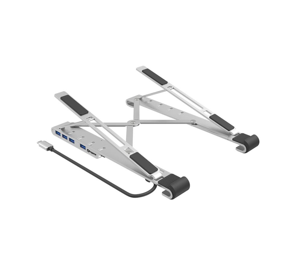 PROPERAV P-LSUSB-4 Laptop Stand with USB Hub - Silver image number 5 of 11