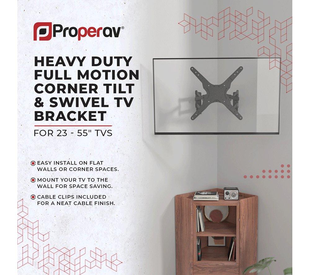 PROPERAV P-446C Corner Tilt & Swivel 23-55" TV Bracket image number 3 of 12