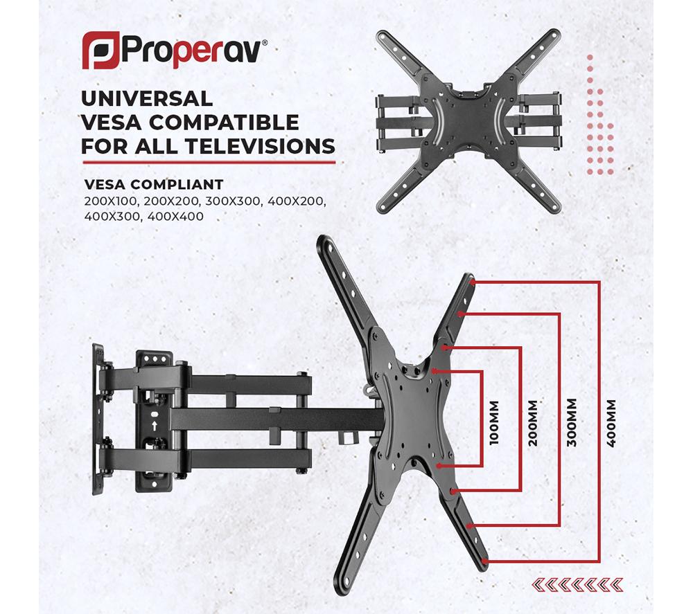 PROPERAV P-446C Corner Tilt & Swivel 23-55" TV Bracket image number 6 of 12