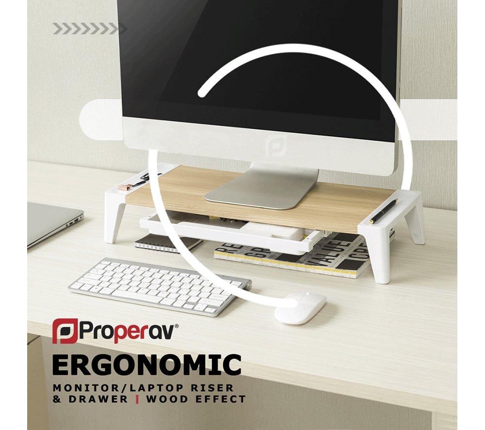PROPERAV P-MRB1 Laptop Riser & Monitor Stand - White image number 3 of 9