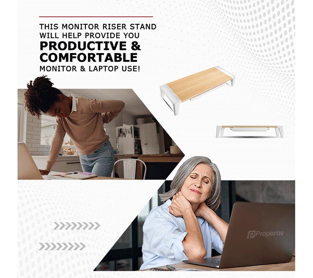 PROPERAV P-MRB1 Laptop Riser & Monitor Stand - White image number 4 of 9